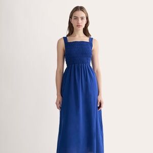 Everlane Women's Gauze Smock Dress in Mazarine Blue, Size Small